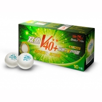 Мячи Double Fish 2* V40+ ITTF Plastic x10 White V211F