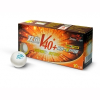 Мячи Double Fish 1* V40+ ITTF Plastic ABS x10 White V201F