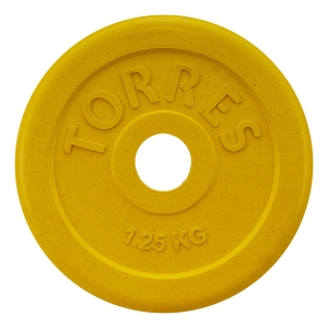 Диск обрезиненный 25mm 1.25kg Yellow PL50381 TORRES
