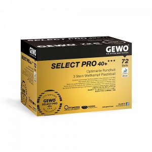 Мячи Gewo 3* Select Pro 40+ Plastic Box x72 White