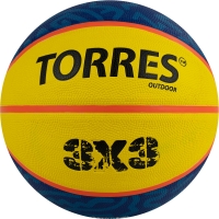Мяч для баскетбола TORRES 3х3 Outdoor Rubber Yellow B02233