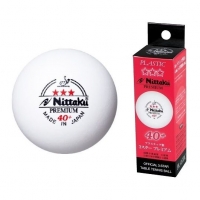 Мячи Nittaku 3* Premium 40+ Plastic x3 White